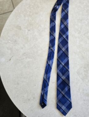 Micharl Kors Blue Plaid Men's Tie - Classic Check Pattern